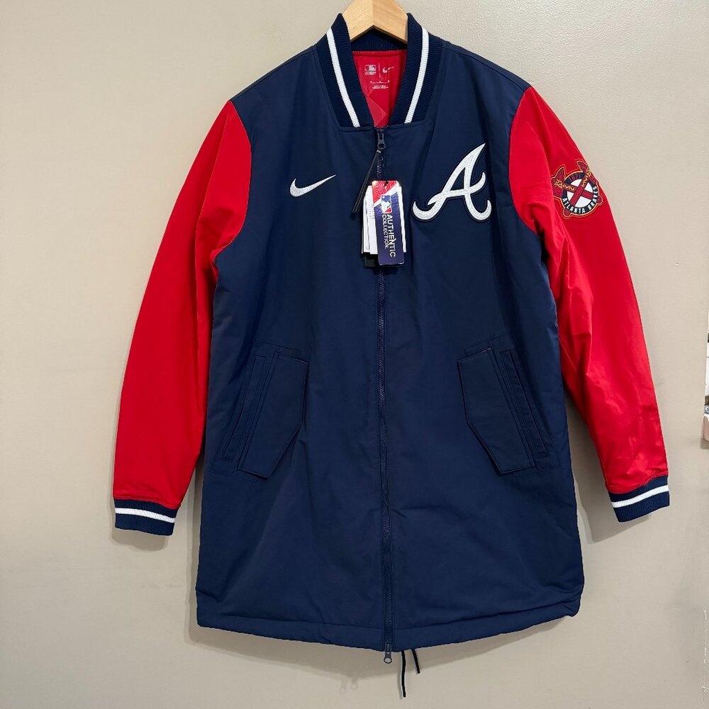 Nike MLB Atlanta Braves Team Issue Authentic Collection Dugout Jacket Men NEW